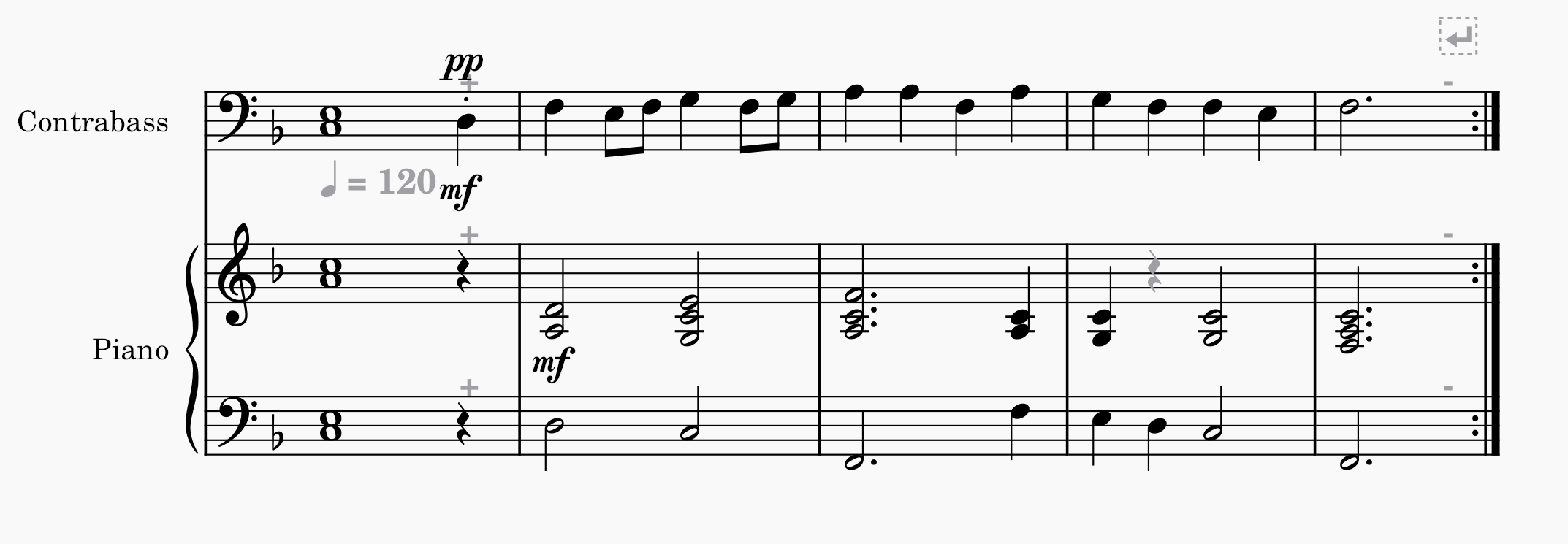 A screen shot of musecore notation
